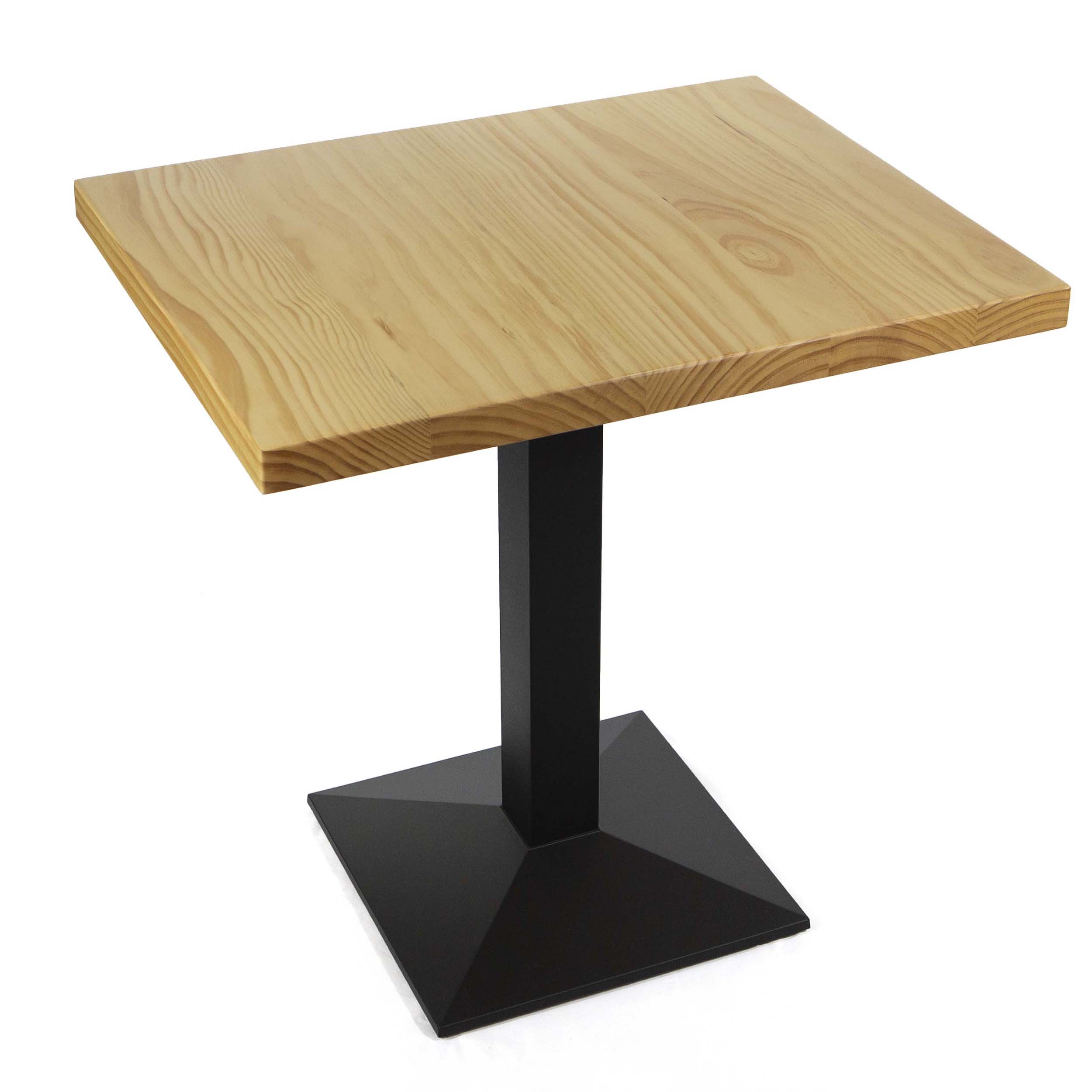 Wooden Dining Table with Metal Base