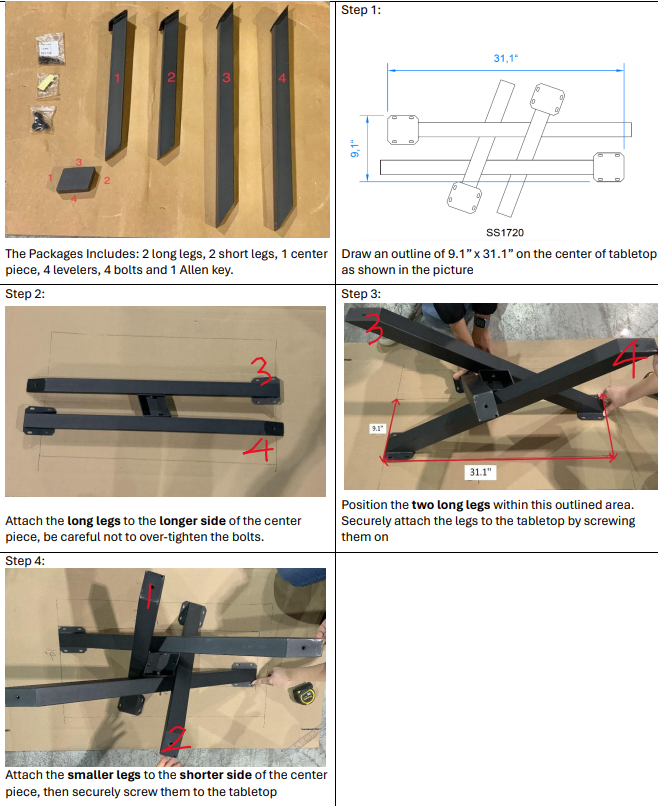 X-Frame Wooden Table